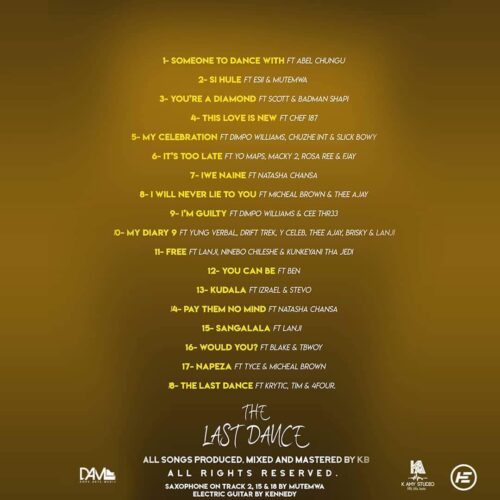 KB THE LAST DANCE TRACKLIST