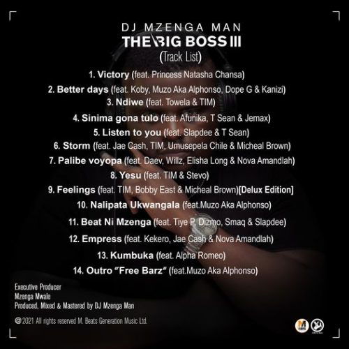 DJ Mzenga Man - The Big Boss 3 Tracklist